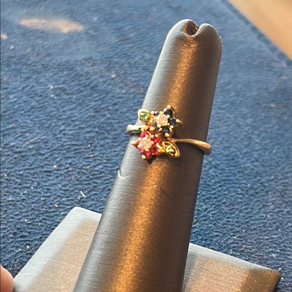 14kt gold ring Elegant Gold and Multicolor Gemstone Ring - Picture 2 of 7